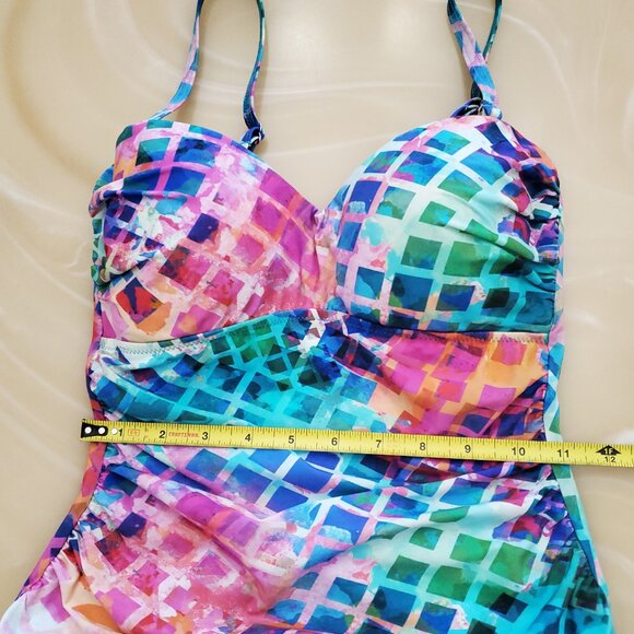 Profile by Gottex Tutti Frutti Bandeau Ruffle Hem Swimdress - Size 6 - Picture 7 of 16